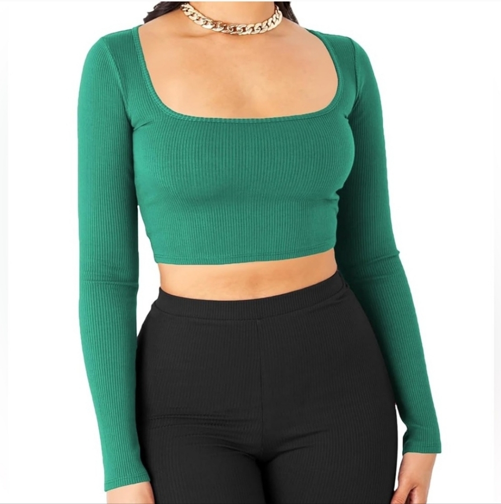 Cider Square Neck Crop Top Sz M NWT